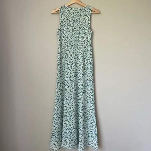 NEW Reformation Ceara Midi Dress Daisy Meadow Green Floral | US 0 UK 4 - Picture 10 of 16